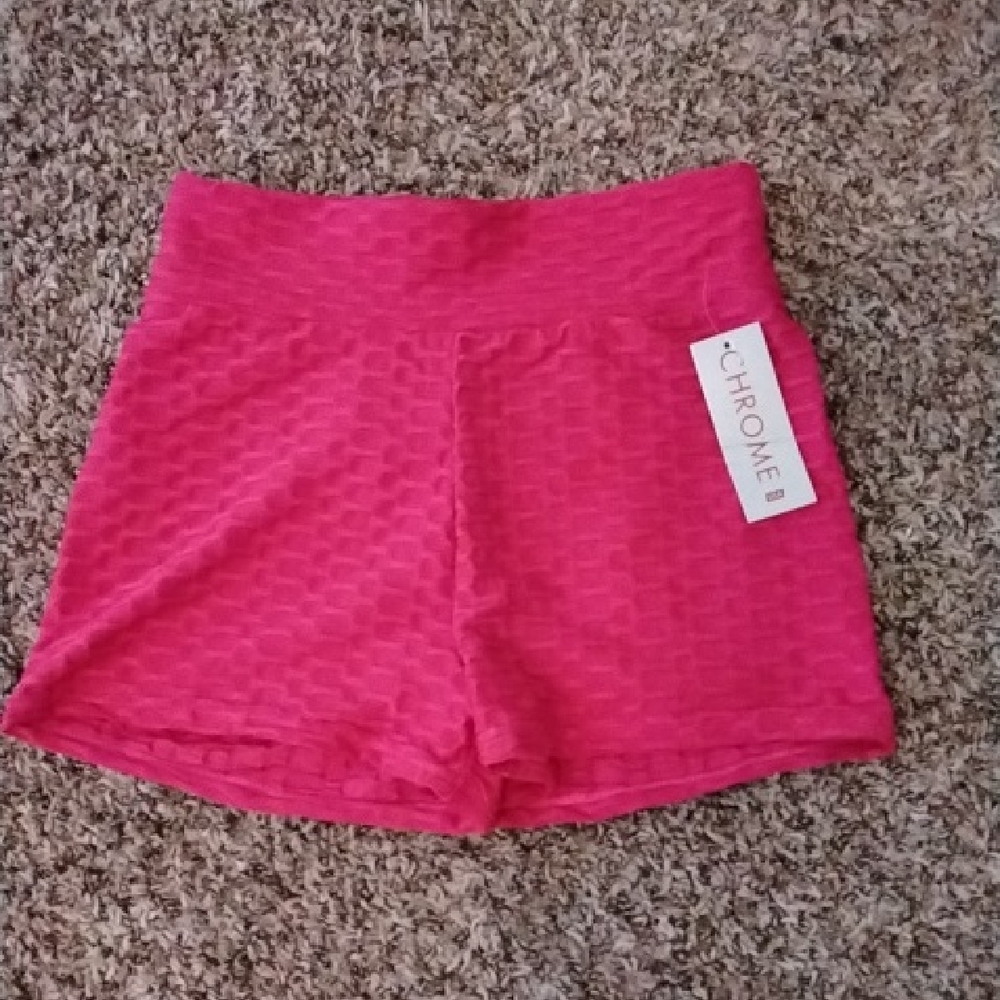Women's Pink Textured Shorts